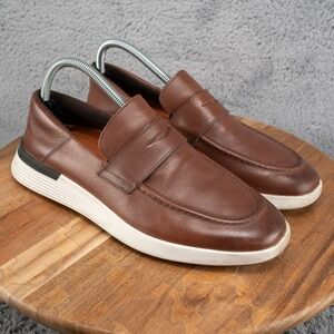 Wolf & Shepherd Crossover Penny Loafer Dark Brown Maple Calfskin Mens Size 8